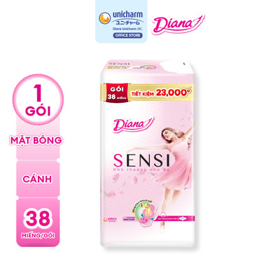 [MỚI] Băng vệ sinh Diana Sensi siêu mỏng cánh 38 miếng/gói