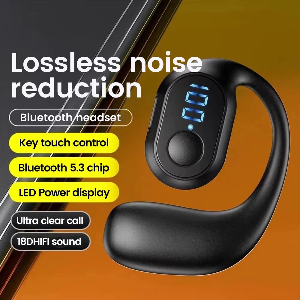 Tai nghe không dây OWS Bluetooth 5.3 Tai nghe móc tai Màn hình nguồn LED 50H Thời gian chơi Âm thanh nổi HiFi dành cho doanh nghiệp Thể thao chơi game Điện thoại thông minh tương thích