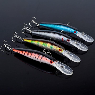 125mm Trolling Minnow Wobbler Dụ 14g Mồi câu cá biển nhân tạo Jerkbait