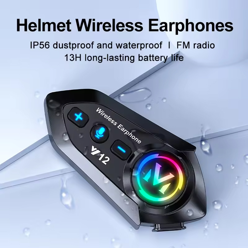 Tai nghe Y12 Mũ bảo hiểm xe máy Tai nghe Bluetooth 5.4 Tai nghe không dây Tai nghe Moto chống nước