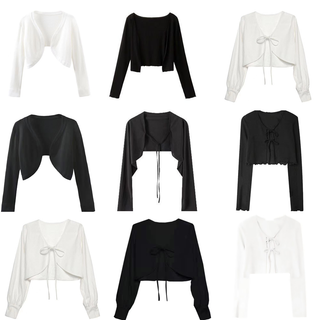 Áo khoác mỏng chống nắng dài tay thông thường dành cho nữ phong cách Hàn Quốc thời trang văn phòng màu trơn phù hợp với áo khoác Crop