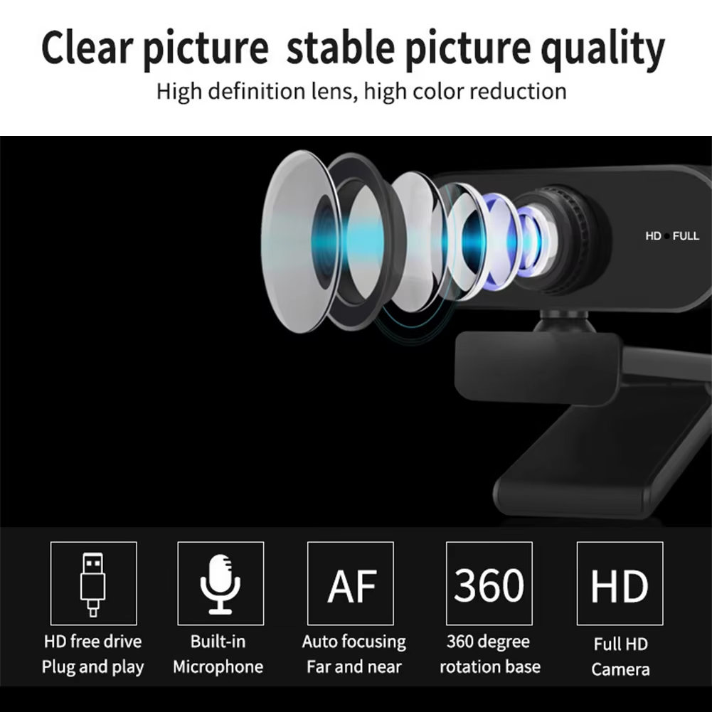 Máy Tính Webcam HD Cho PC 2K Min i Web Camera Có Micro USB 2.0 Web Cam Cho Máy Tính Mac Laptop Để Bàn | BigBuy360 - bigbuy360.vn