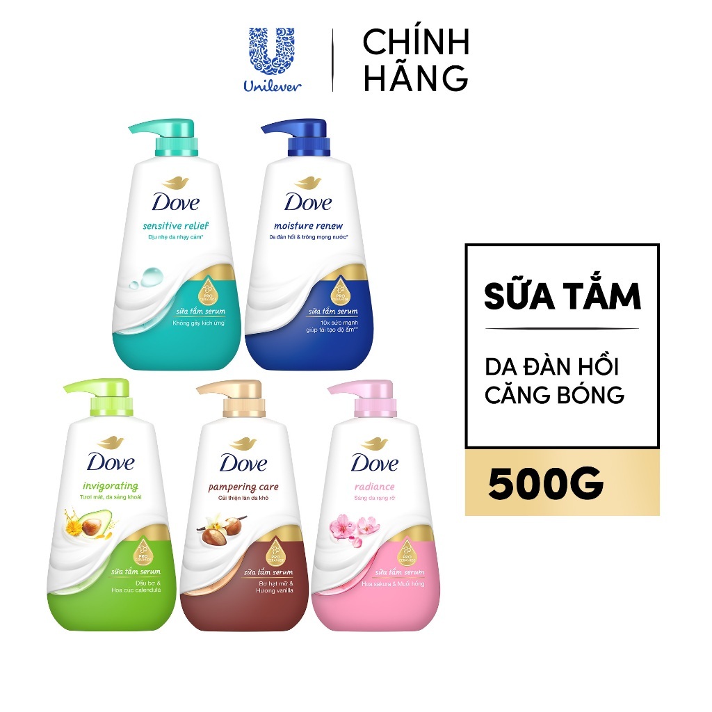 Sữa Tắm Serum Dove Pro-Ceramide Giúp Da Đàn Hồi Và Căng Bóng 500g | BigBuy360 - bigbuy360.vn