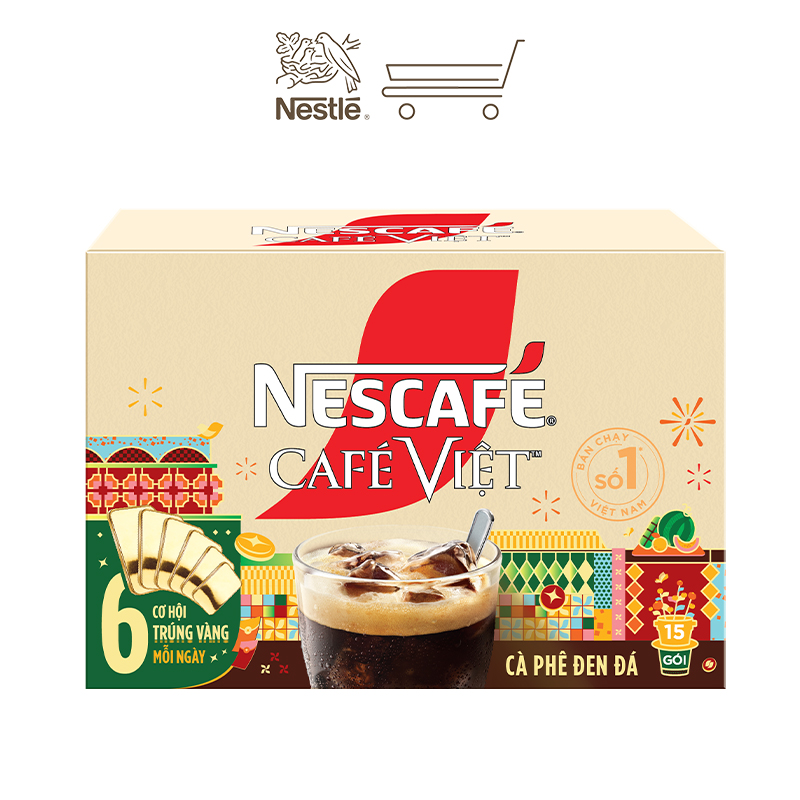 [CÀO TRÚNG THƯỞNG TẾT] Cà phê đen hòa tan NESCAFÉ CAFÉ VIỆT (16g x 15 gói) - Phiên bản Tết 2025