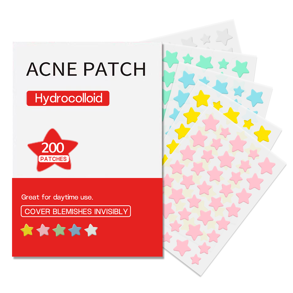 200 Miếng Dán Mụn Cho Mặt, Miếng Dán Mụn Hydrocolloid, Vỏ Zit Ngôi Sao Dễ Thương, Miếng Dán Điểm