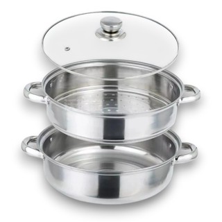 [Top Value] Nồi Hấp 2 Tầng LS1-1282-55 Đa Năng Inox Dày Dặn Có Xửng Hấp Dùng Được Bếp Từ