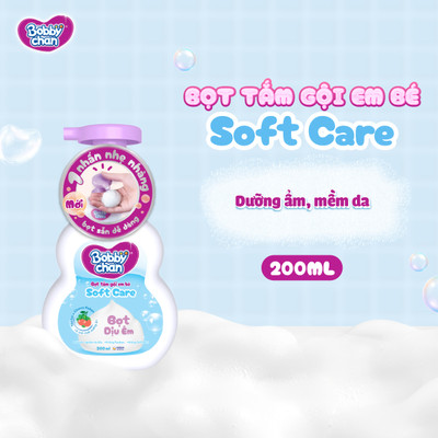 [MỚI RA MẮT] Bọt tắm gội em bé Soft Care - Làm sạch dịu nhẹ, dưỡng ẩm chuyên sâu 200ml/450ml