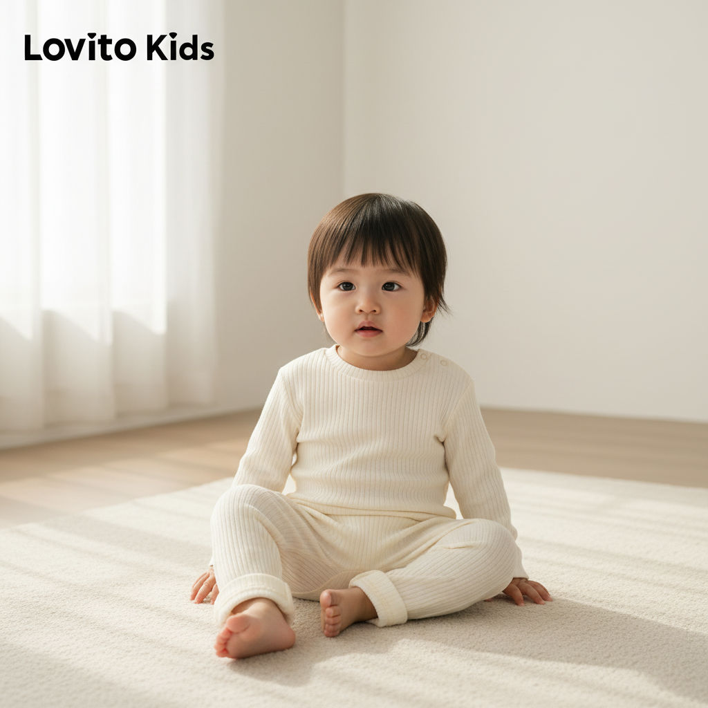 Lovito Kids Legging màu mơ cho bé LNL132015