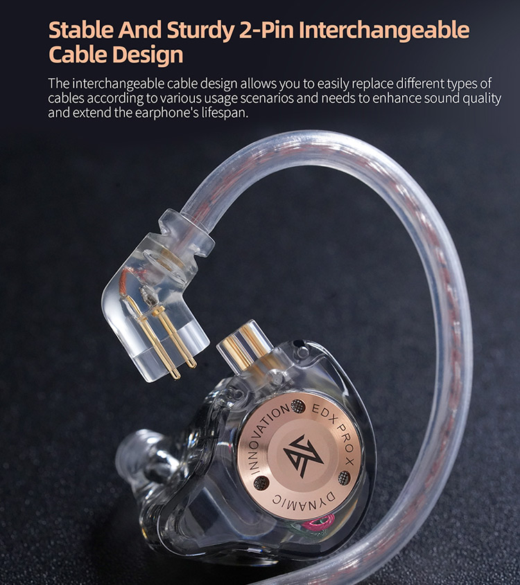 Tai nghe KZ EDX PRO X có dây, 1 driver dynamic siêu tuyến tính, tai nghe kiểm âm nhét tai HiFi có dâ