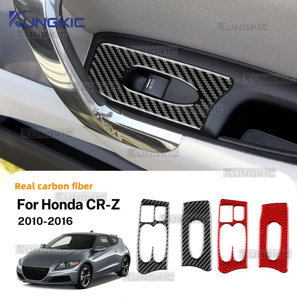 KUNGKIC Dành Cho Xe Honda CRZ Sợi Carbon Cửa Sổ Công Tắc Viền Cao Cấp Đa Năng Sửa Đổi