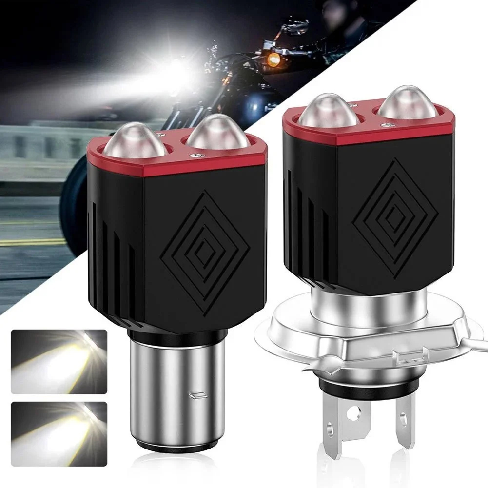 Đèn pha LED hai màu H4 H6 BA20D Trắng / Vàng Hi-Lo Beam