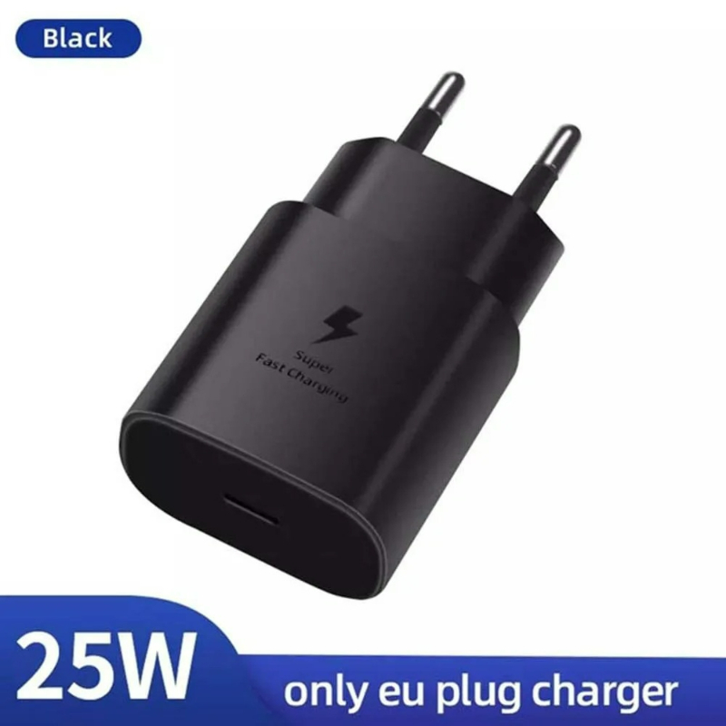 Bộ sạc nhanh 25W PD cổng USB-C cho Samsung Galaxy S25 S23 Ultra, phích cắm EU
