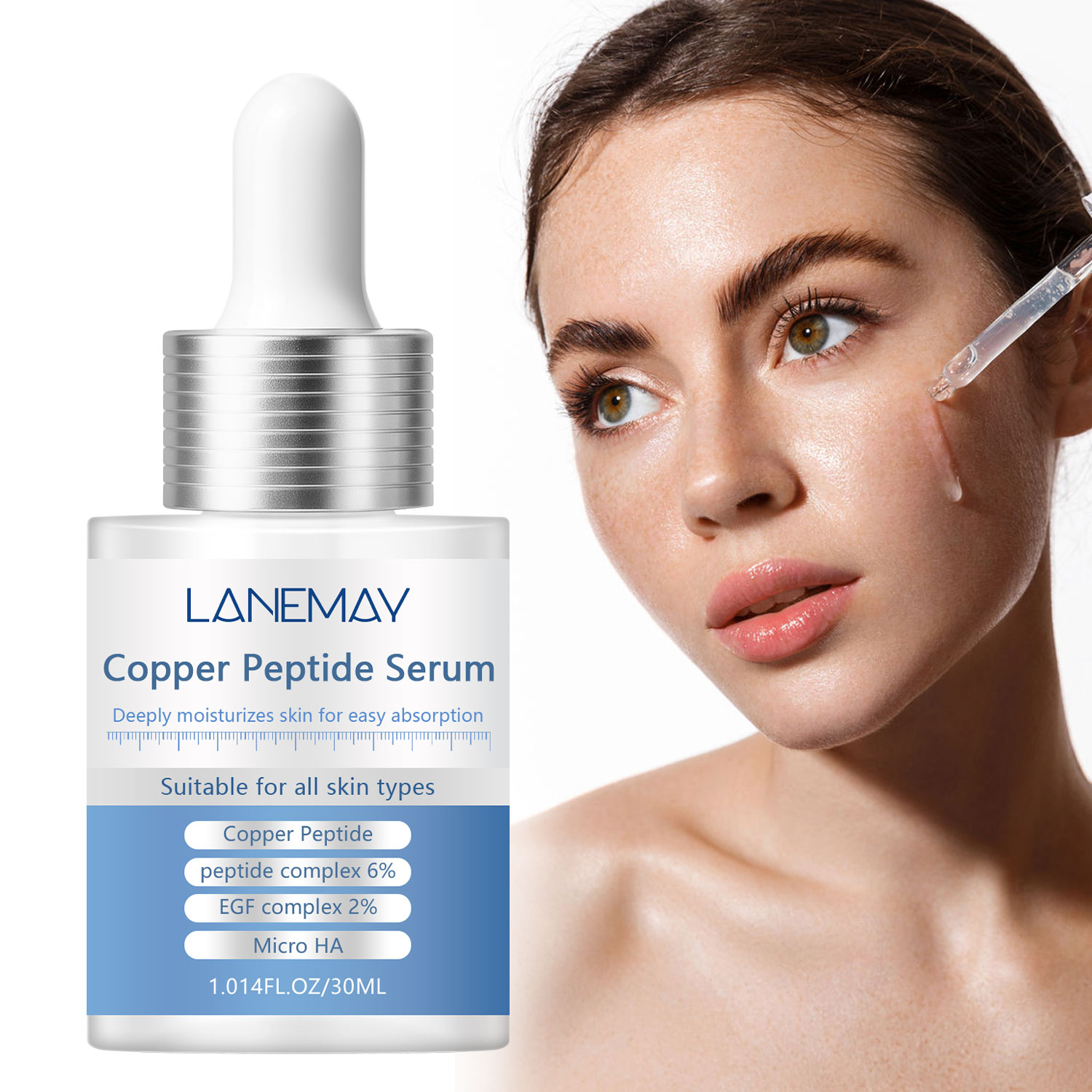 Serum Peptide Đồng với Phức hợp Peptide 6%, Dưỡng ẩm sâu & Cải thiện độ đàn hồi da, Thẩm thấu nhanh 