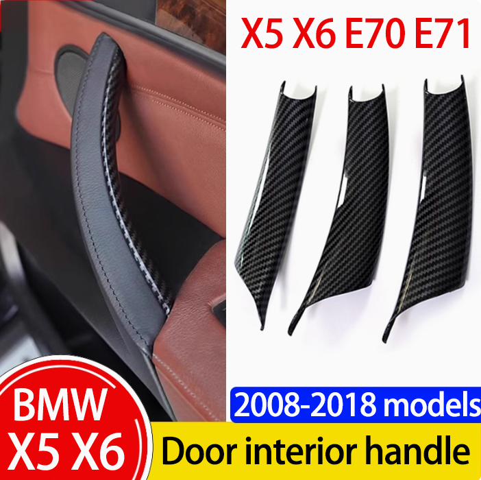 Ốp tay nắm cửa bên trong xe phù hợp cho BMW X5 E70 X6 E71 E72 2007-2014 LHD/RHD kiểu đen mờ