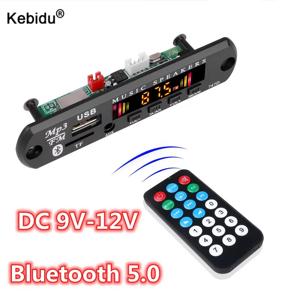 Bộ giải mã MP3 Bluetooth 5.0 DC 12V USB TF FM Radio AUX Module âm thanh