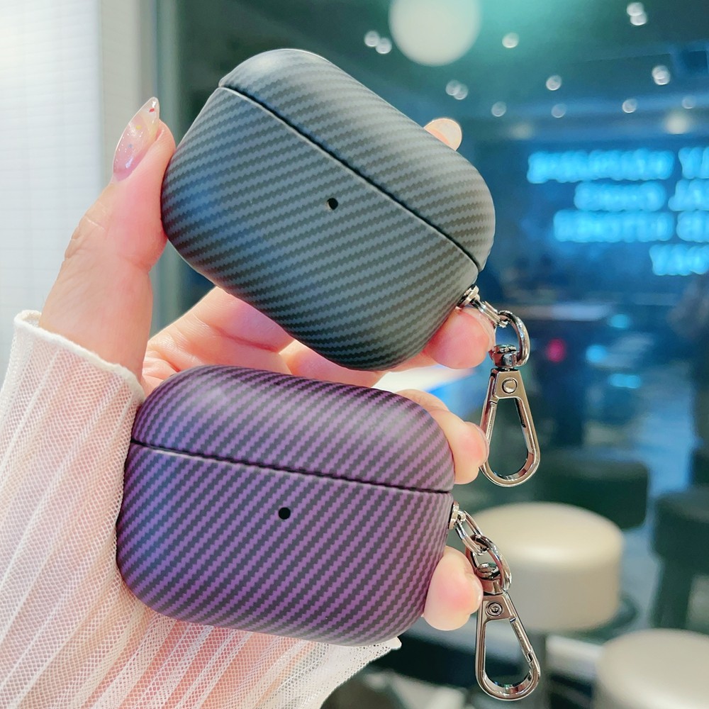 Ốp sáng tạo sợi carbon cho AirPods Pro3/Pro Pro2, vỏ bảo vệ PC cho tai nghe, ốp AirPods 4 4ANC 3 Gen