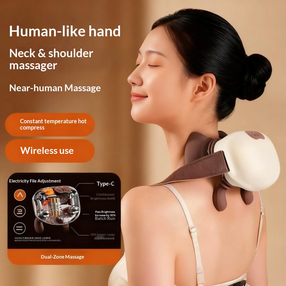 Máy massage vai gáy đa năng có chức năng sưởi ấm, nhào nặn, dùng tại nhà