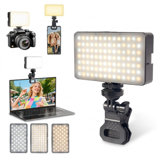 Đèn LED kẹp di động, tương thích nhiều thiết bị, lý tưởng cho selfie, livestream, chụp ảnh và hội nghị video.