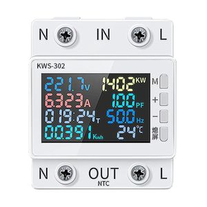 Một Bộ KWS-302 8 Trong 1 AC Kỹ Thuật Số Đồng Hồ Đo Điện Áp Hiện Tại Đồng Hồ Đo 170-300V 63A Vôn Kế A