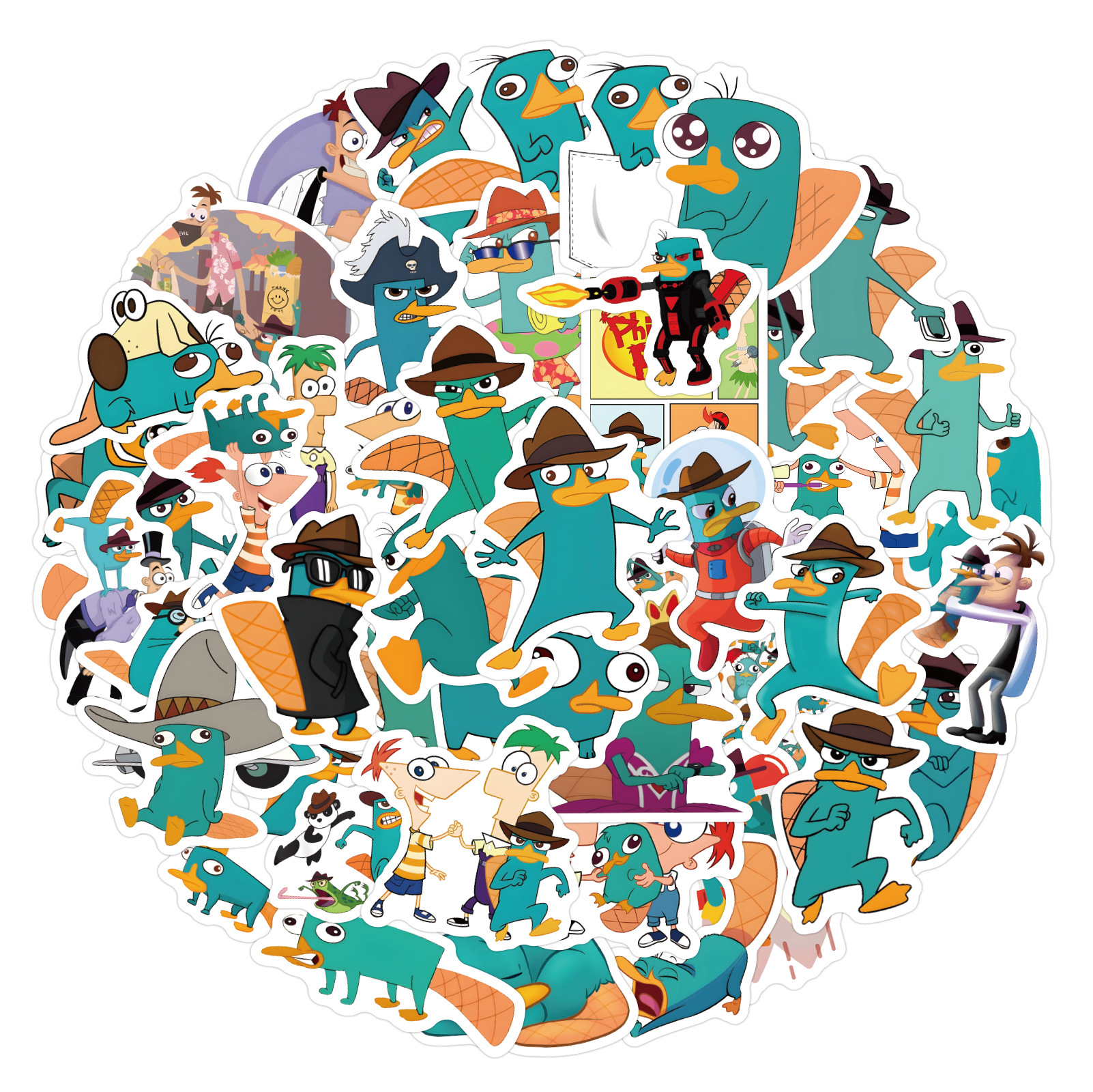 Retro 275 Chiếc Perry The Platypus Y2K Thẩm Mỹ Anime Hoạt Hình Dán 80 Vui Nghệ Thuật Deco Gói Cho DI