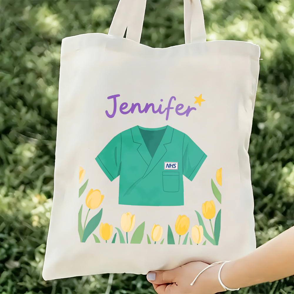 Túi đeo bảng tên Jennifer, thích hợp cho y tá, bác sĩ và nhân viên y tế, có túi, có thể gấp gọn, giặ