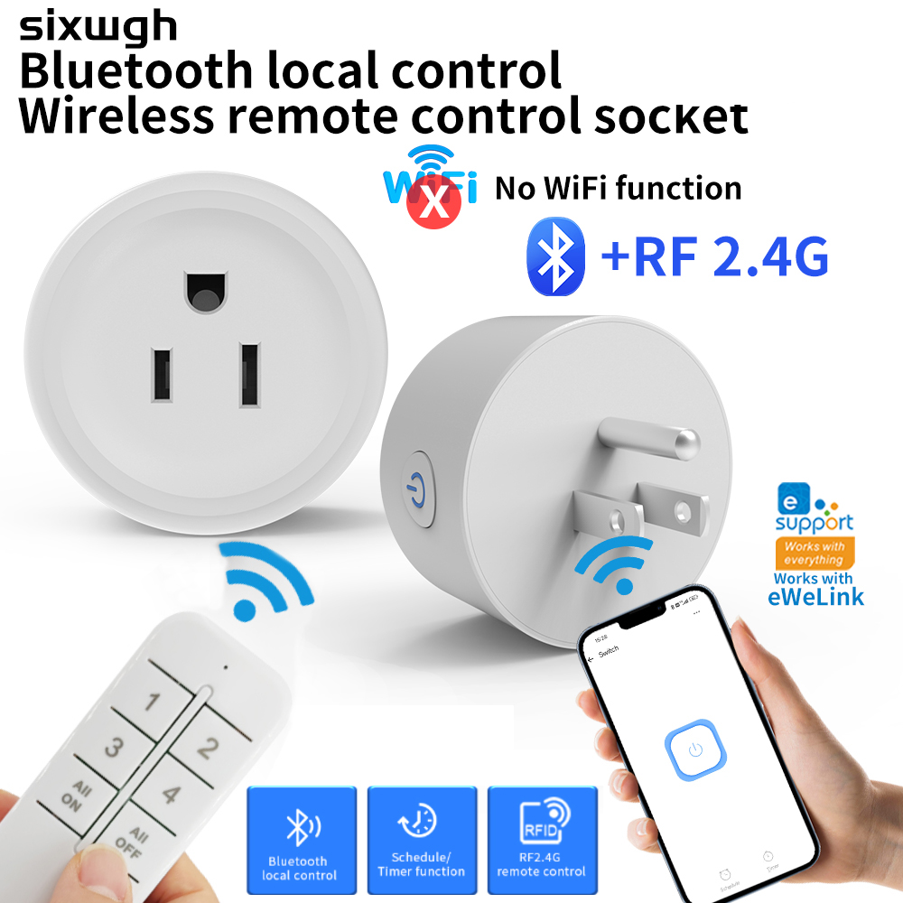 Bộ đơn EWeLink Bluetooth Ổ cắm thông minh Công tắc hẹn giờ không dây với điều khiển từ xa RF 2.4GHz