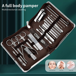 Bộ dụng cụ làm móng 26 món, bộ kìm cắt da và dao cắt, bộ cắt móng chuyên nghiệp, dụng cụ nghệ thuật móng, thép không gỉ