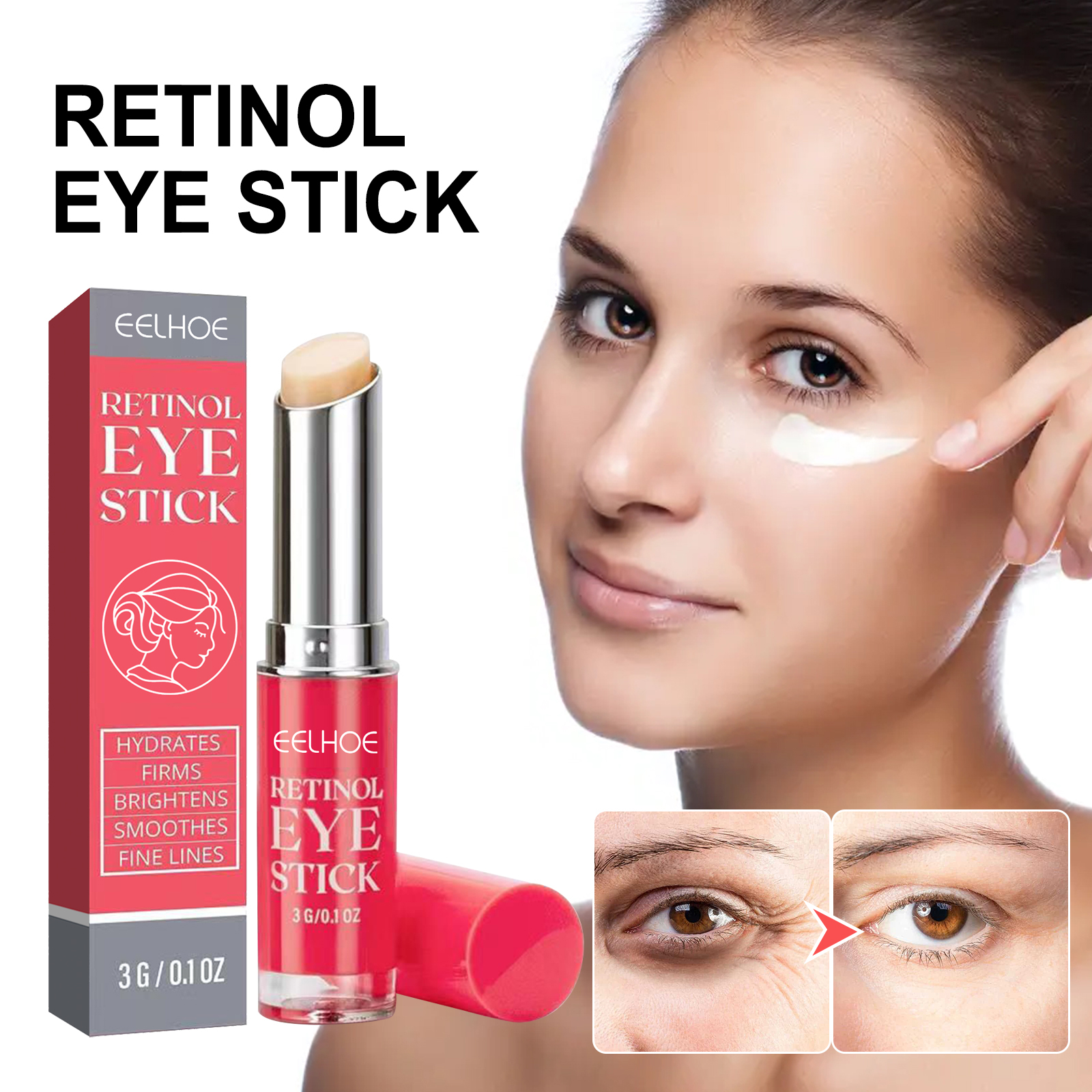 EELHOE Retinol Eye Stick, Fades Fine Lines, Hydrates, Firms and Revitalizes Eye Area