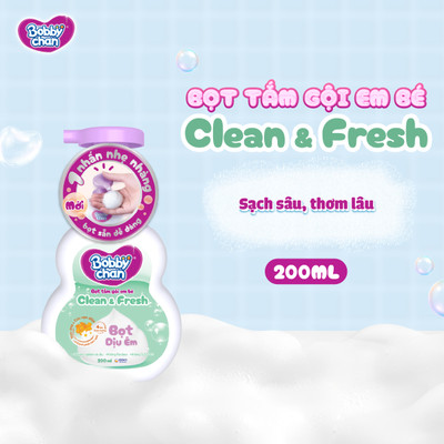 [MỚI RA MẮT] Bọt tắm gội em bé Clean & Fresh - Sạch sâu, thơm hương dài lâu  200ml/450ml