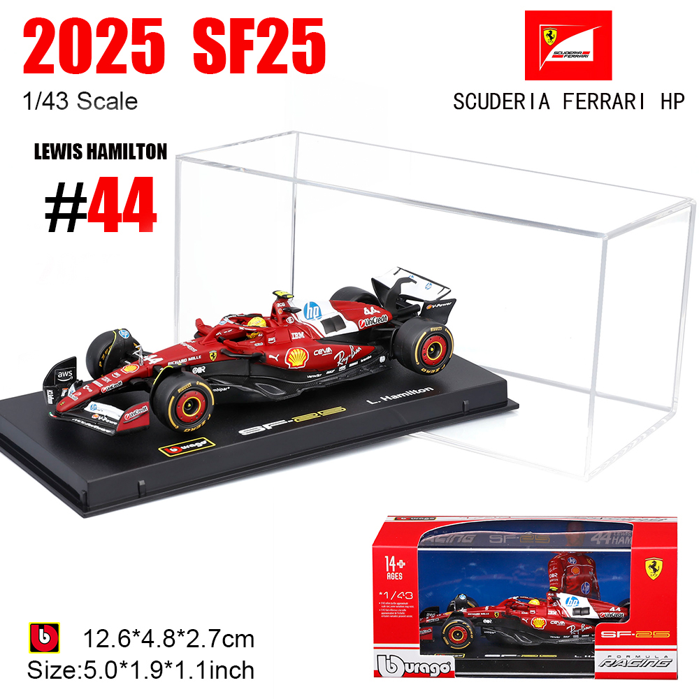 Bburago Mô Hình Xe Đua F1 Mini Tỉ Lệ 1:43 Ferrari F1 SF25 Premium Edition Xe Diecast - Quà Tặng