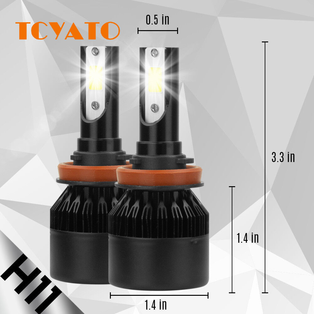 TCYATO 2 LED 4300K H7 H11 9005 C6 nhôm đen độ sáng cao bóng đèn ô tô