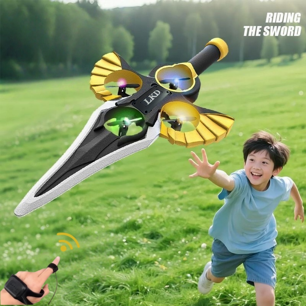 Kiếm bay điều khiển từ xa 2.4G - Kiếm bay 4 trục với màn hình ánh sáng, điều khiển bằng đồng hồ đeo 