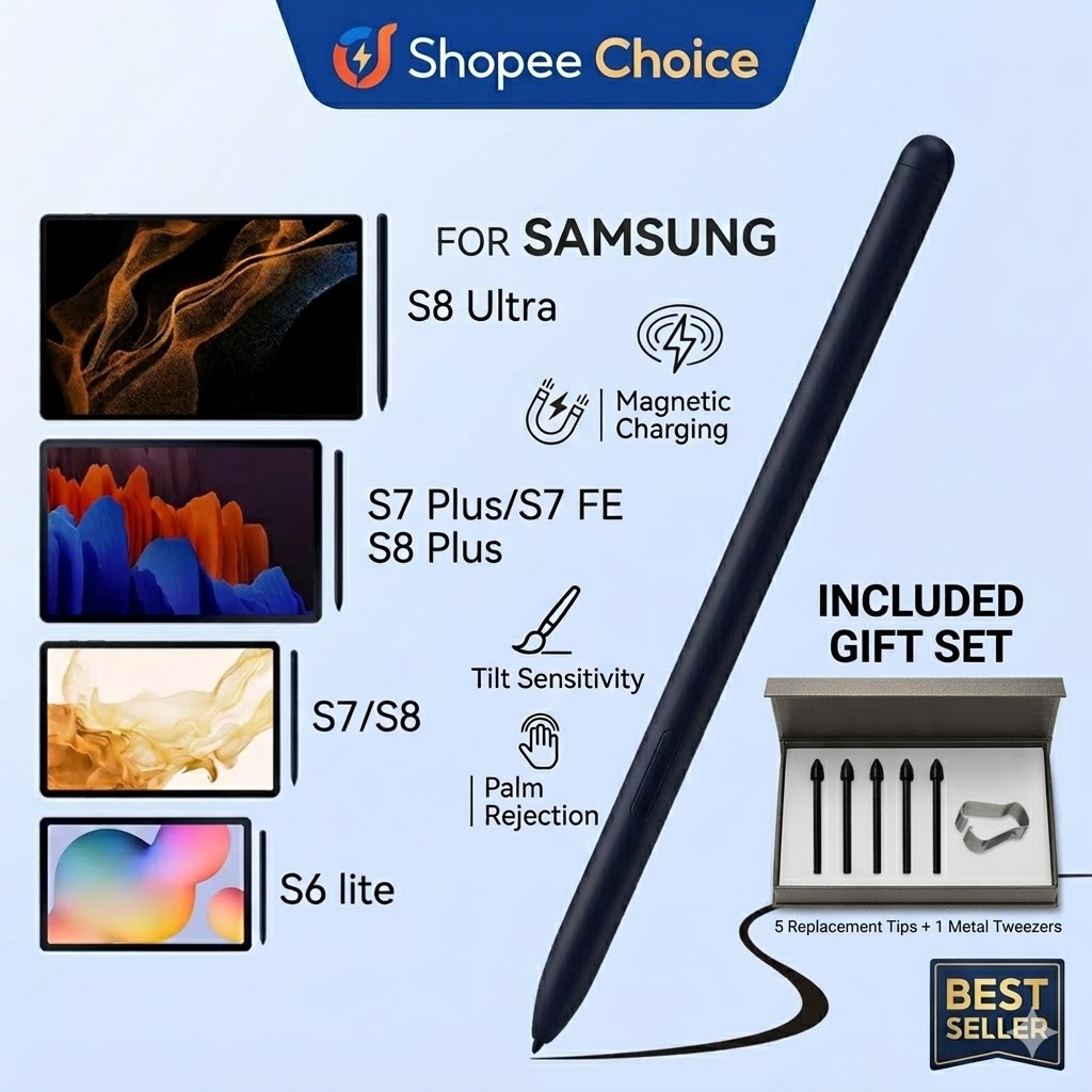 Bút cảm ứng kinh doanh cho Samsung Galaxy Tab S11 S10 S9 S8 S7 Plus FE Bút chì cảm ứng có độ chính x