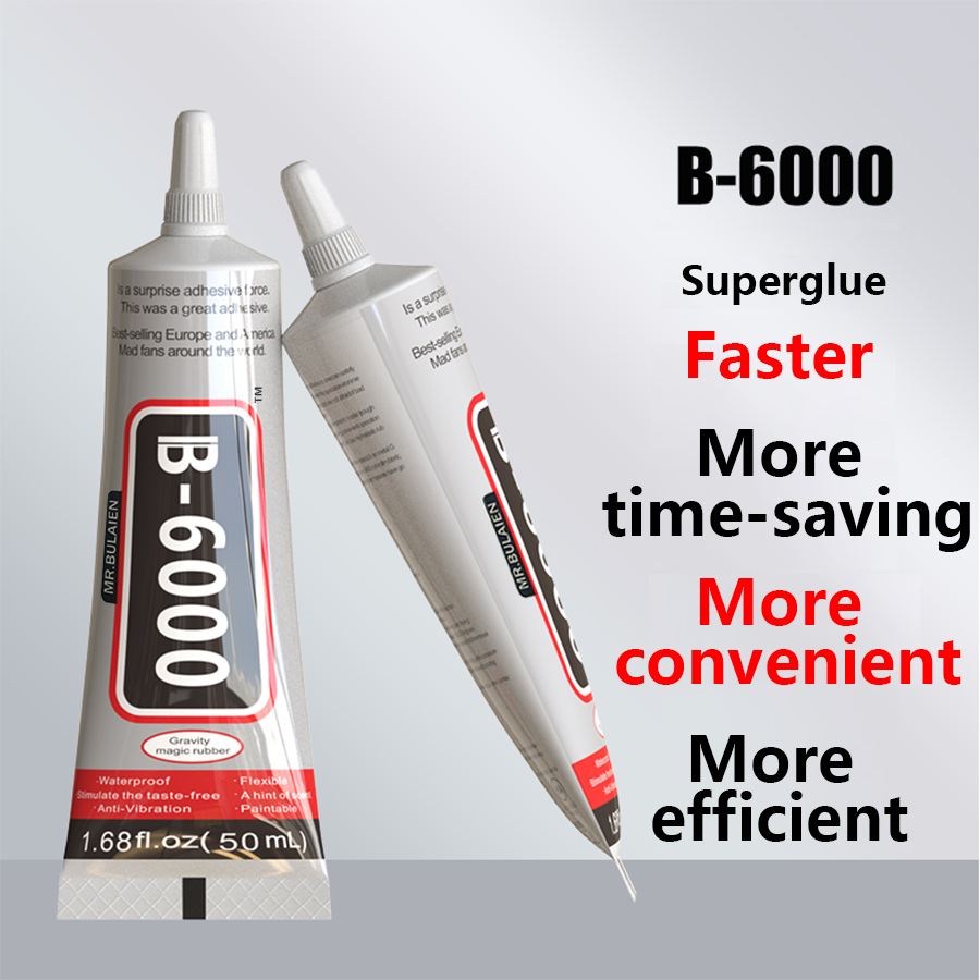 Keo dán trong suốt đa năng 50ML B6000, keo khô nhanh cho nhựa kim loại thủy tinh Acrylic