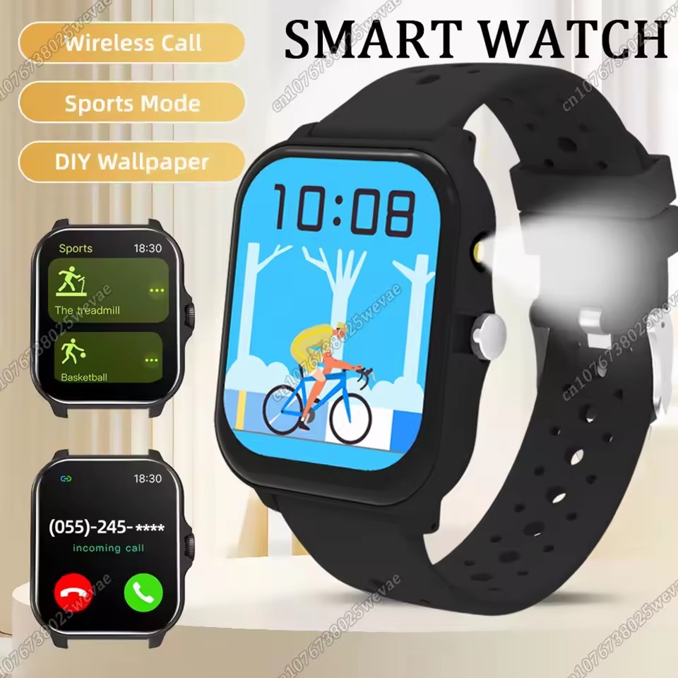 Đồng hồ thông minh 2026 điện thoại Android 1.83 inch màn hình màu, gọi Bluetooth, đèn pin LED, thể t