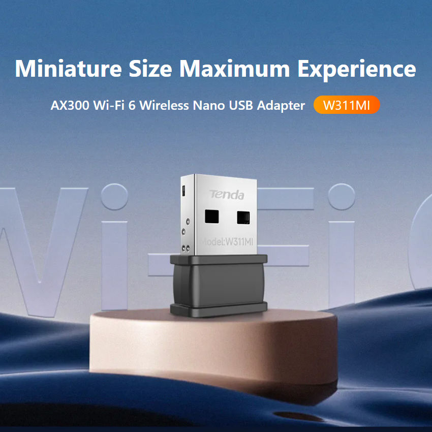 Tenda W311MI V6.0 AX300 wifi cho máy tính Bộ thu bluetooth Nano usb không dây 300mbps Giao diện thẻ 