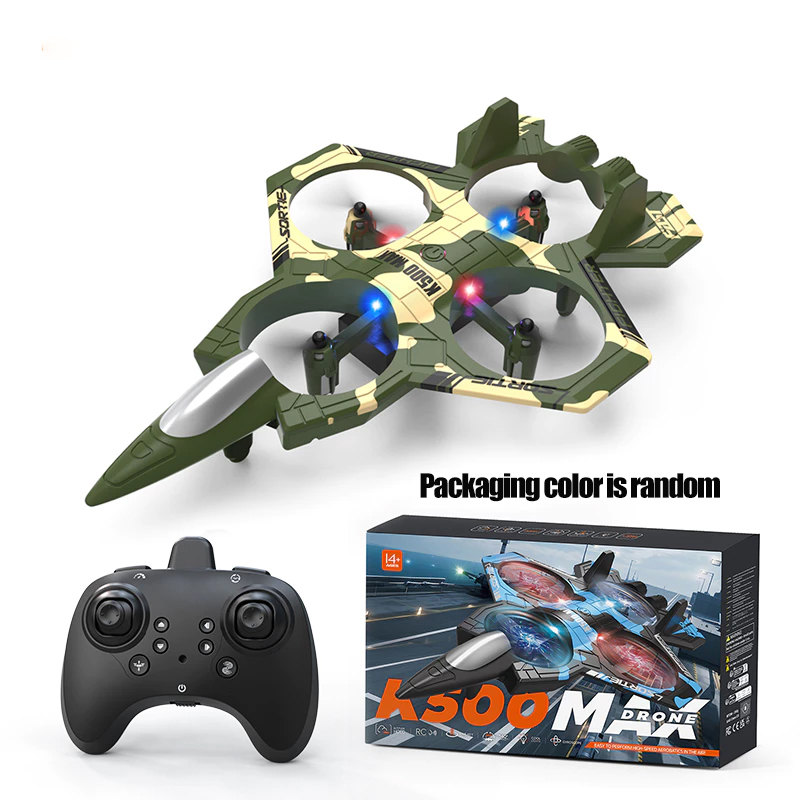 K500 Max Fighter Jet Quadcopter Drone Đóng Thế Ánh Sáng RC Máy Bay Bốn Kênh Chui Đầu Độ Cao Cán Hiệu