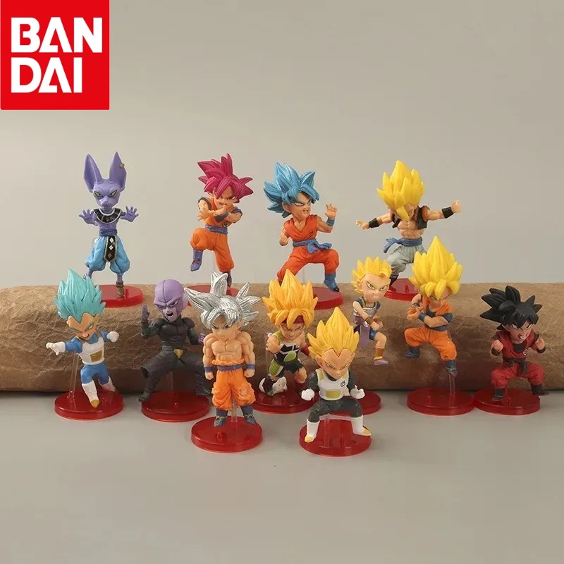Bandai 12 cái 8cm Mô Hình Mini Dragon Ball Goku Vegeta Beerus Broly Nhân Vật Super Saiyan Tượng Mô H