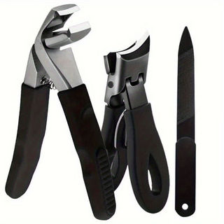  Bộ 3 Kềm Cắt Móng Chân Thép Không Gỉ Sắc Bén, Góc Nghiêng, Chịu Lực, Kèm Hộp Đựng Chống Văng, Kích Thước Lớn