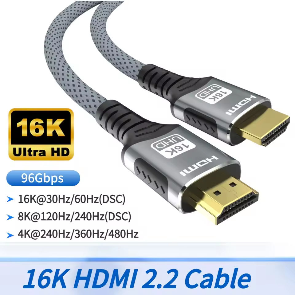 Cáp HDMI Video 16K HDMI 2.1 8K @ 60Hz 4K @ 240Hz HDR eARC 96Gbps cho PS5 Xbox PC