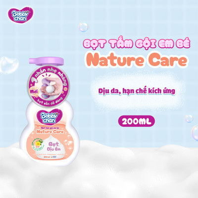 [MỚI RA MẮT] Bọt tắm gội em bé Nature Care - Làm sạch dịu nhẹ, hạn chế kích ứng 200ml/450ml