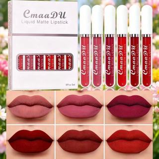  Bộ 6 Son Lì Dạng Lỏng, Mờ, Chống Thấm Nước, Lâu Trôi, Không Dính Cốc, Trang Điểm Môi Nhung Dành Cho Nữ