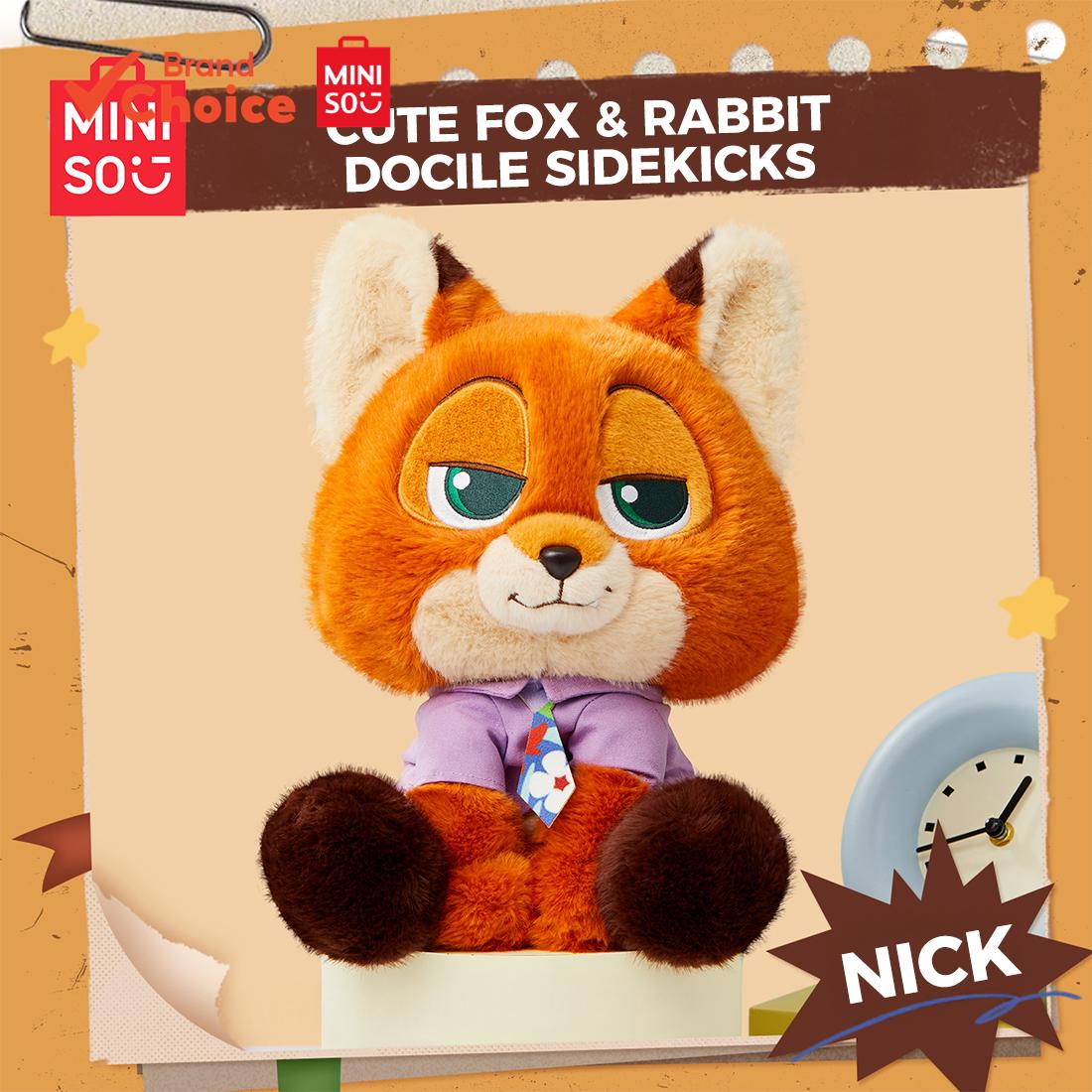 Dòng MINISO Disney Zootopia, Nick Wilde Plushie ngồi mềm mại dễ thương, Đồ chơi nhồi bông để trang t
