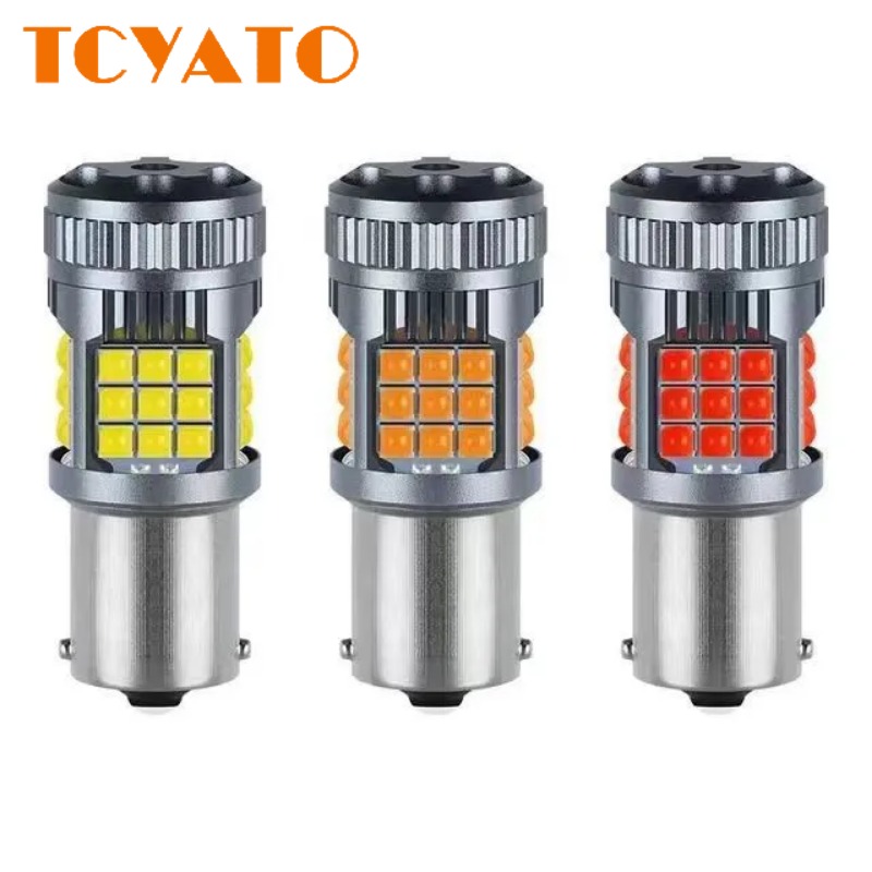 TCYATO 2X LED xe siêu sáng Canbus 1156 BA15S BAU15S 1157 Không lỗi khi lùi/đèn xi-nhan, Trắng/Vàng琥珀