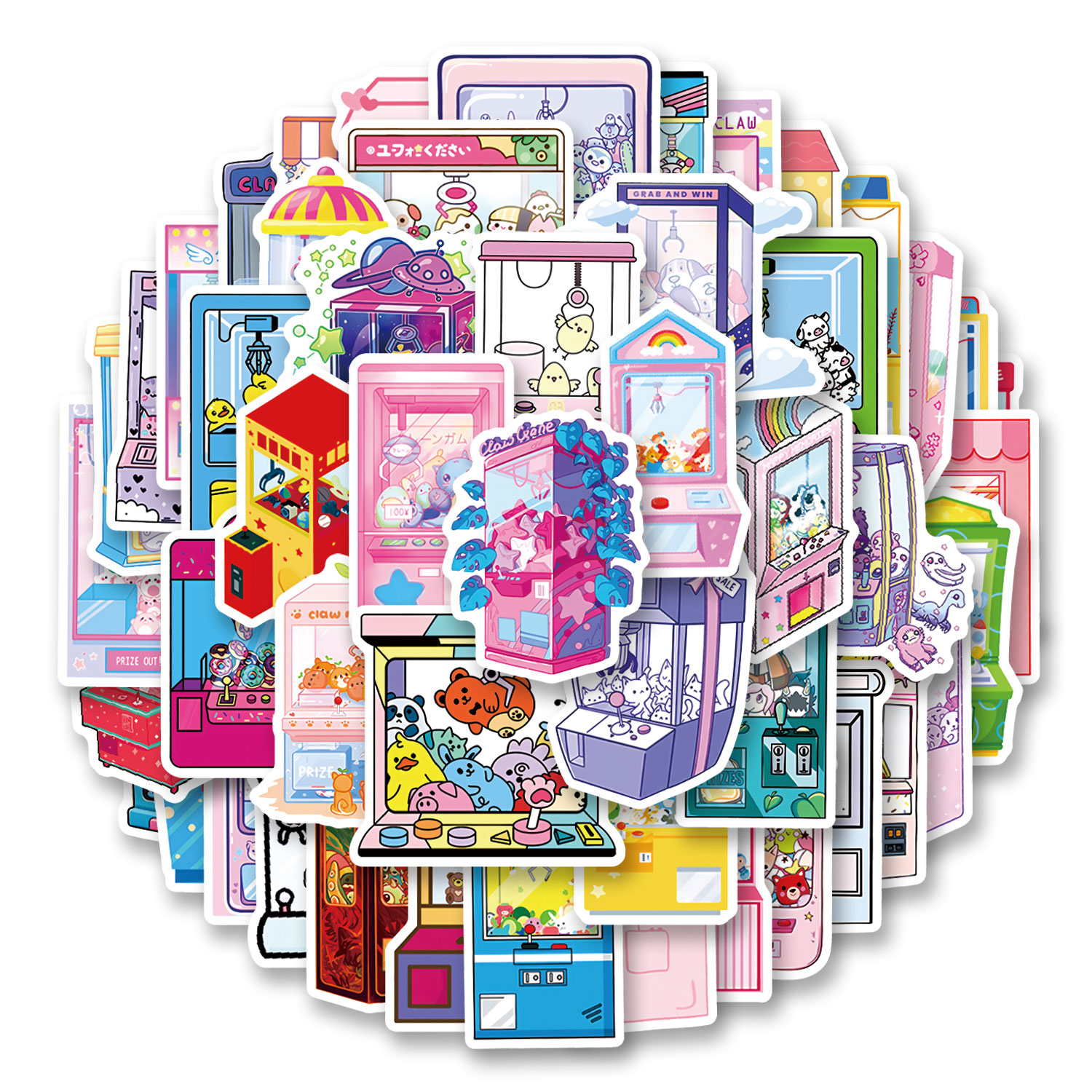 250 miếng dán máy Pachinko, phong cách retro Y2K, chủ đề tình yêu phố thị, thẩm mỹ anime thập niên 8