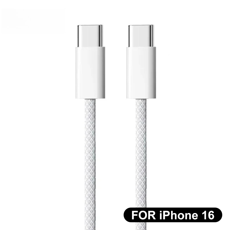 Bộ sạc nhanh 1M 60W PD, cáp USB C sang Type C cho Phone 17 Air 15 16 Pro Max, cáp dữ liệu sạc nhanh