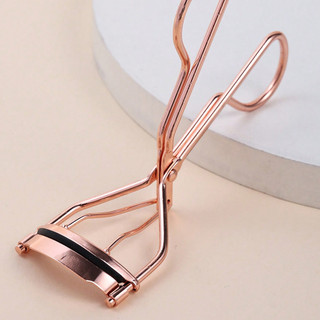 Kẹp mi Line Handle Electrophoretic màu vàng hồng, lớp phủ mạ điện bóng bẩy bền màu, mi cong dễ dàng, dụng cụ trang điểm di động.