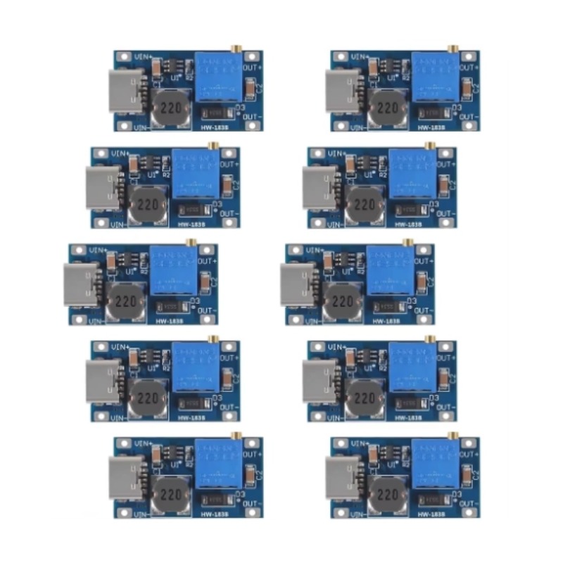 Mười Chiếc MT3608 Boost Mô Đun Nguồn Micro USB Type-C 2V-24V Đến 5V-28V 2A Bộ Điều Chỉnh Điện Áp
