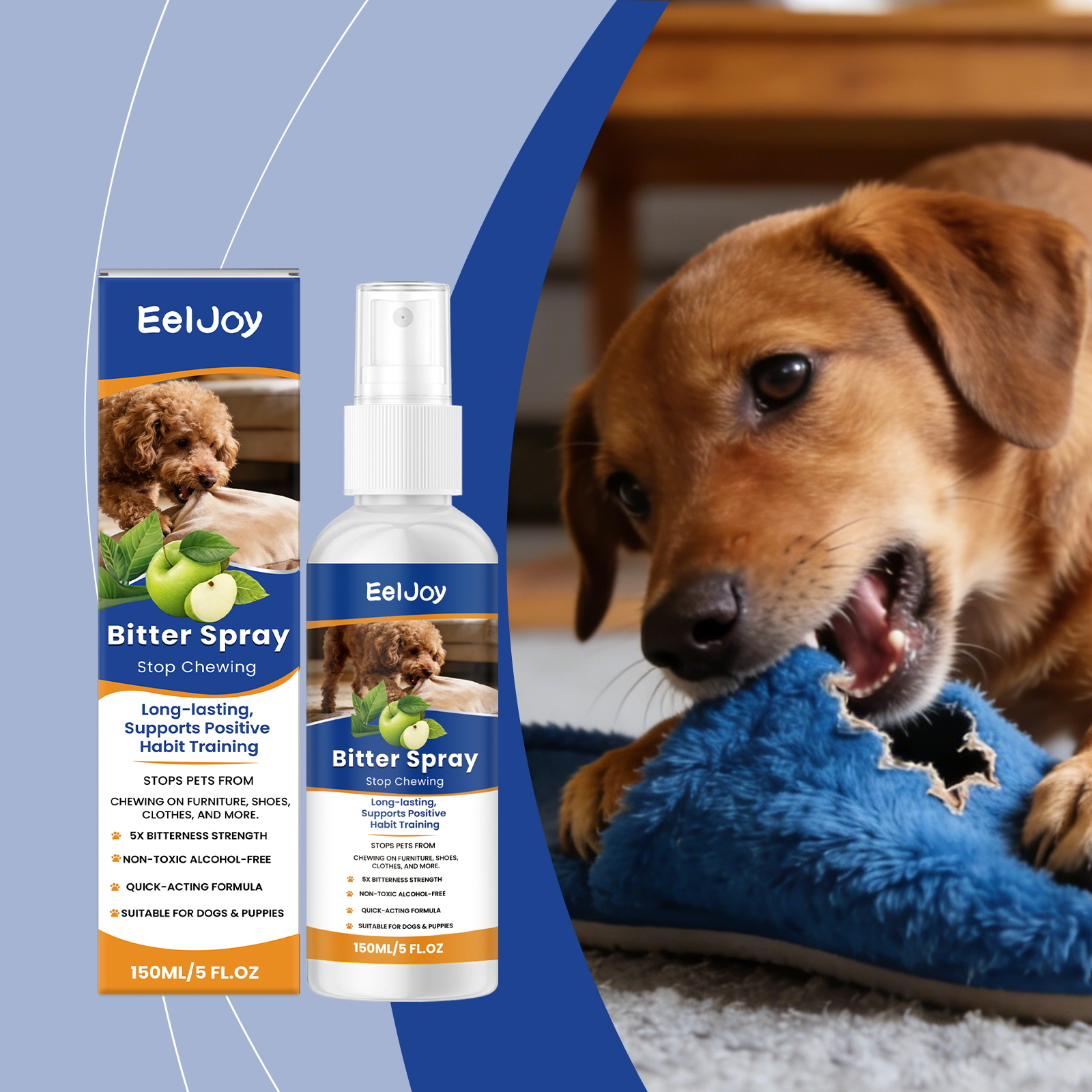 150ml Pet Bitter Spray Apple Bitter Gourd Extract để hỗ trợ huấn luyện Khăn lau mắt mèo