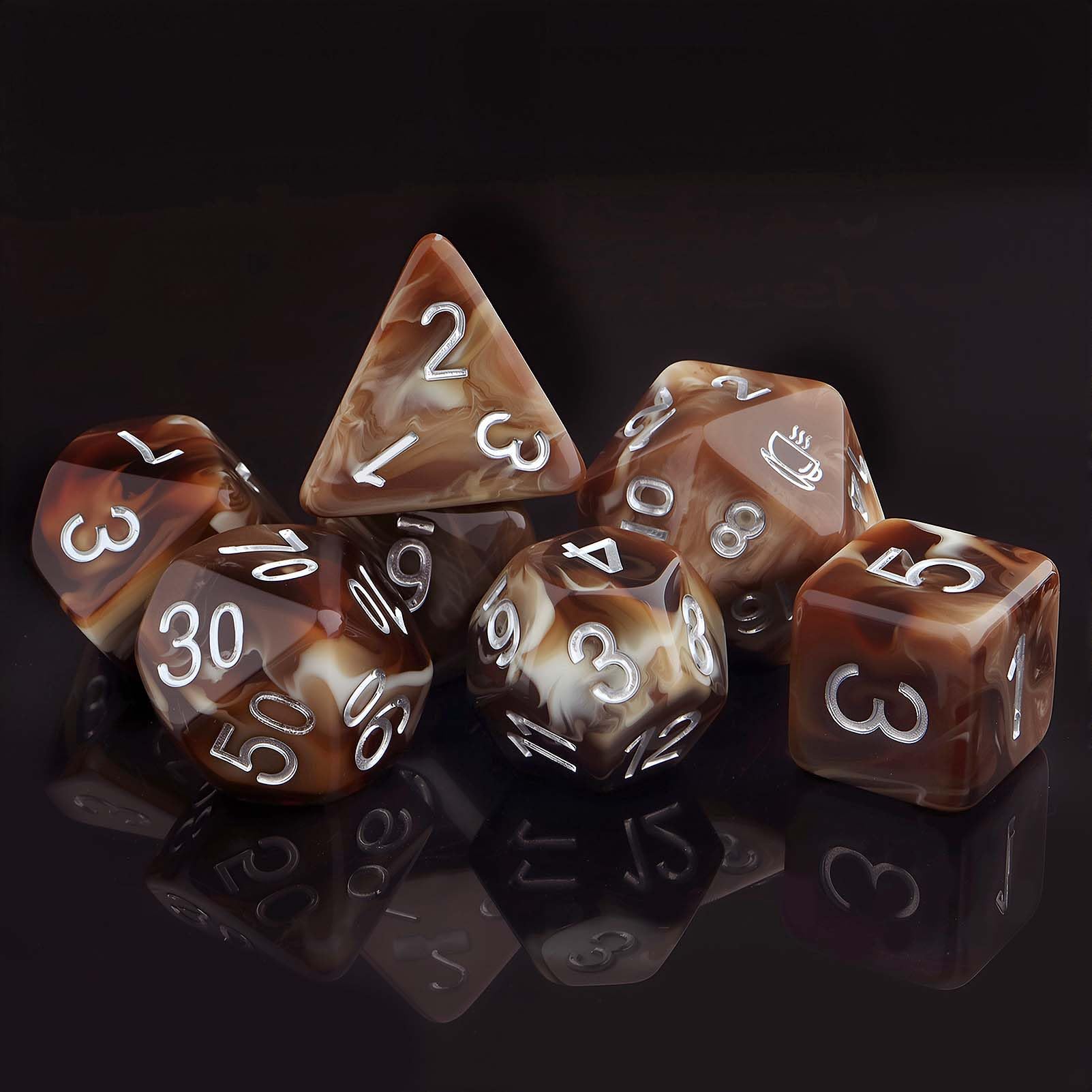 Dragon Shadow Polyhedral Xúc xắc Bộ 7 Chiếc DND Board Game Xúc xắc để bàn RPG Chơi Game Người Lớn Qu